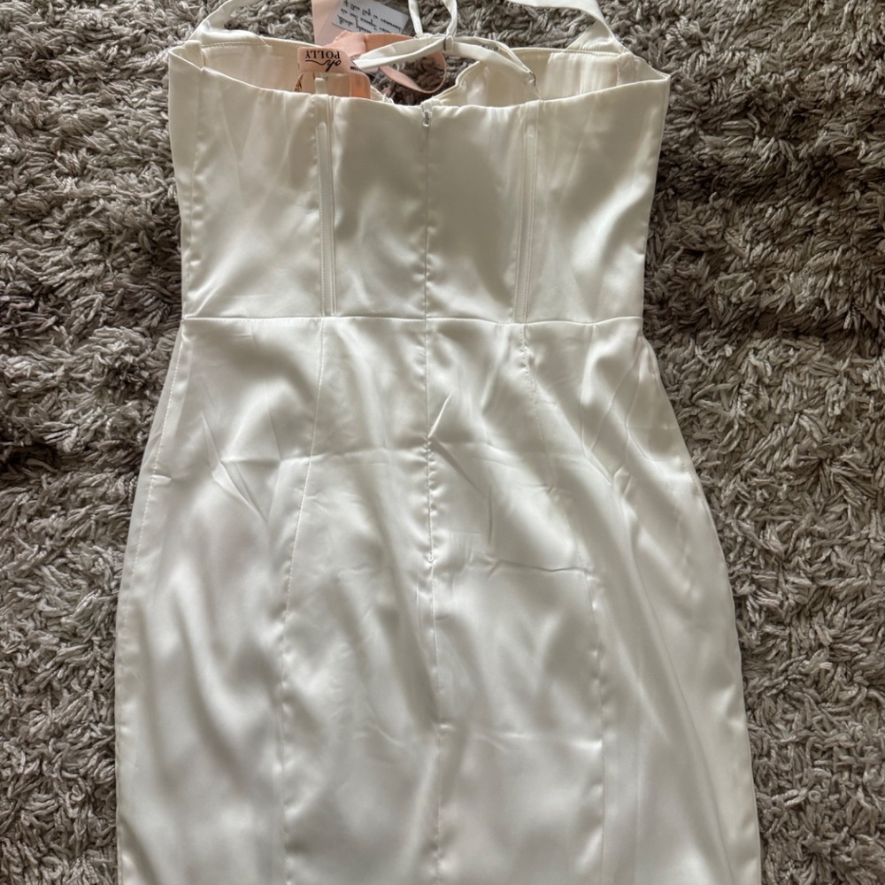 Oh Polly white corset satin dress - Picture 6 of 7